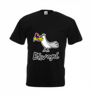 Eisvogel auf schwarzem T-Shirt